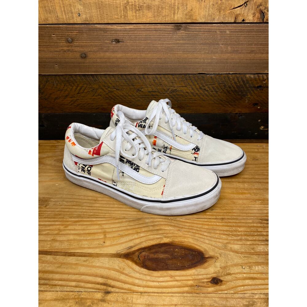 Vans Old Skool Packing Tape Sneaker Shoes, Men's 7 / Women’s 8.5, Cream